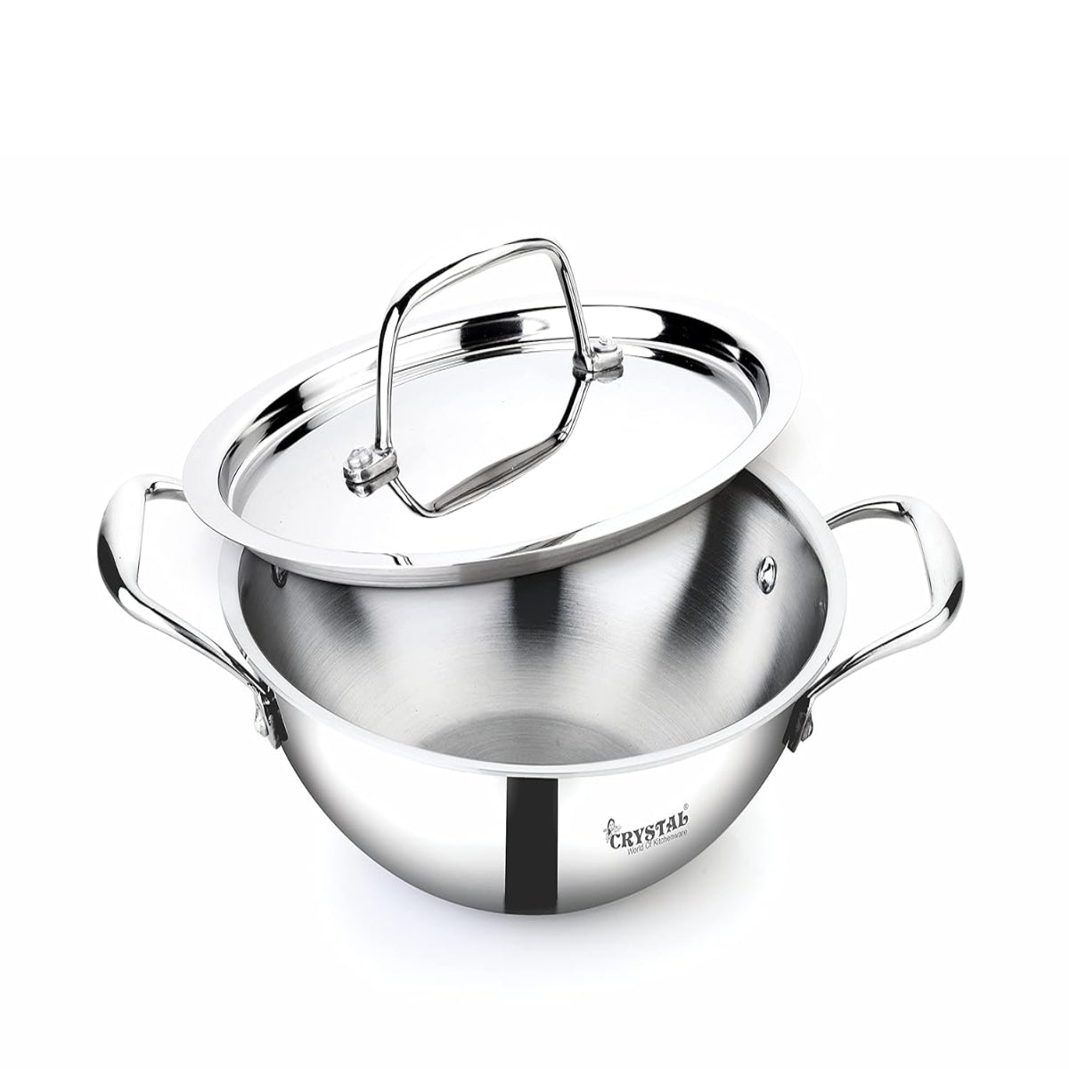 Crystal TriPro - Triply Stainless Steel 20 cm Kadai with SS Lid, Induction Base - CTP-KD-002