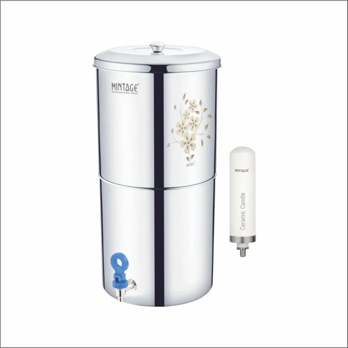 Mintage Stainless Steel Water Filter Premium 20L with Ceramic 2 Candle - WFP-20
