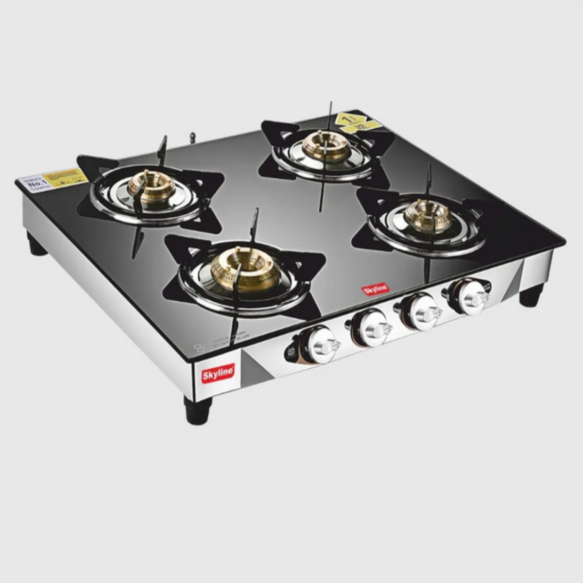 Skyline Premium 4-Burner LPG Gas Stove with Jumbo Burner and Toughened Glass - VTL-1414