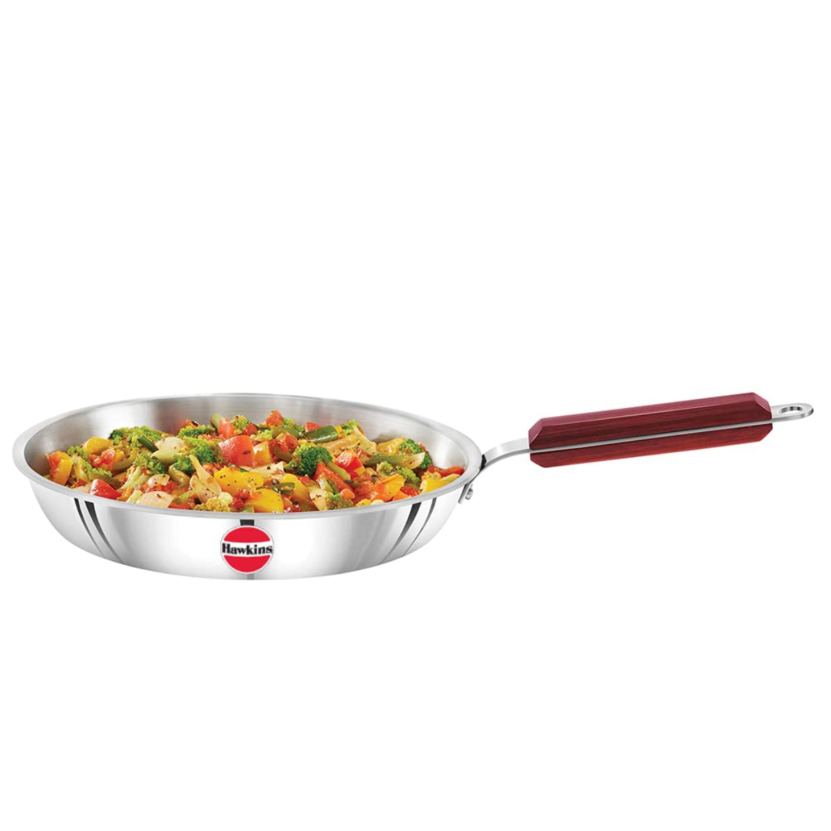 Hawkins Triply Stainless Steel Frying pan with Wooden Handle Induction Compatible