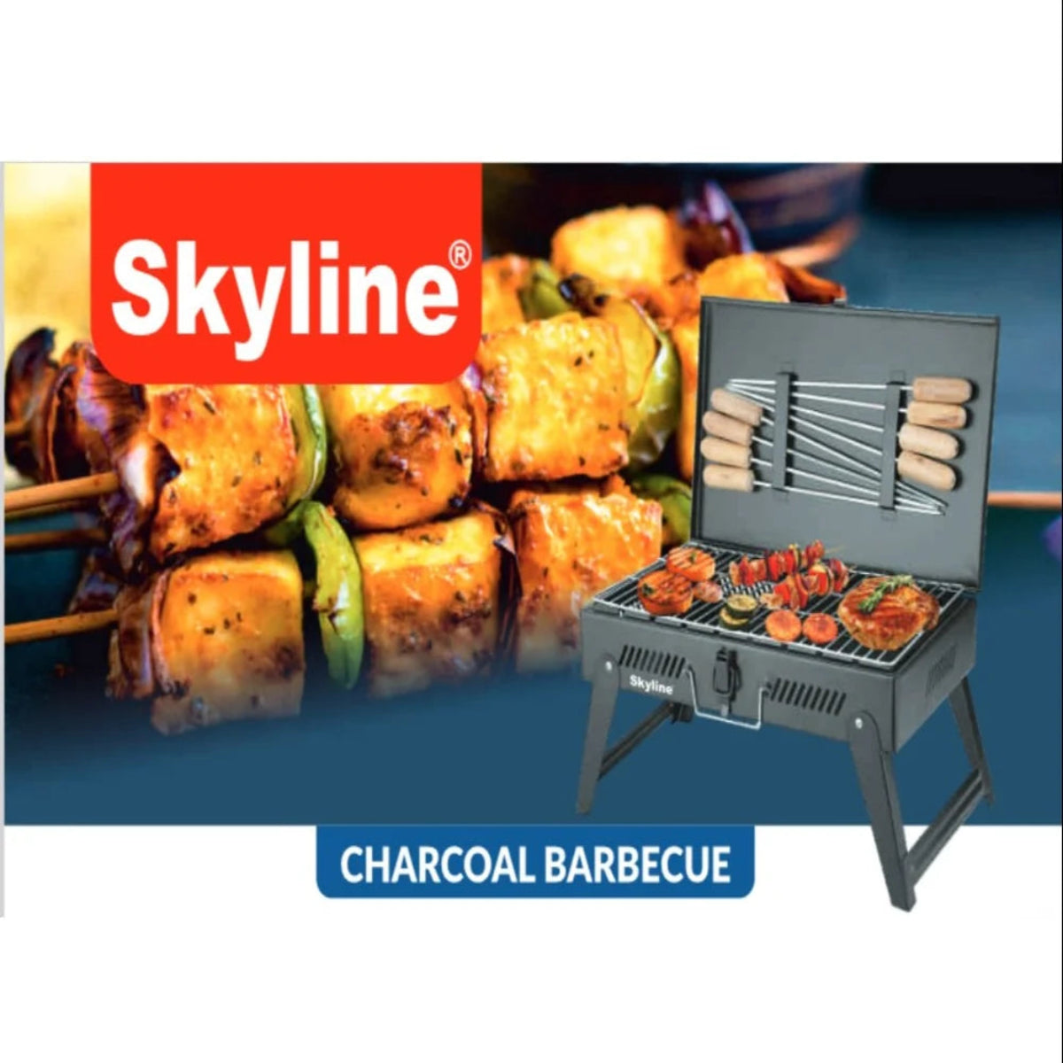 Skyline Charcoal Barbeque Foldable with 5 Skews - VTL-4700
