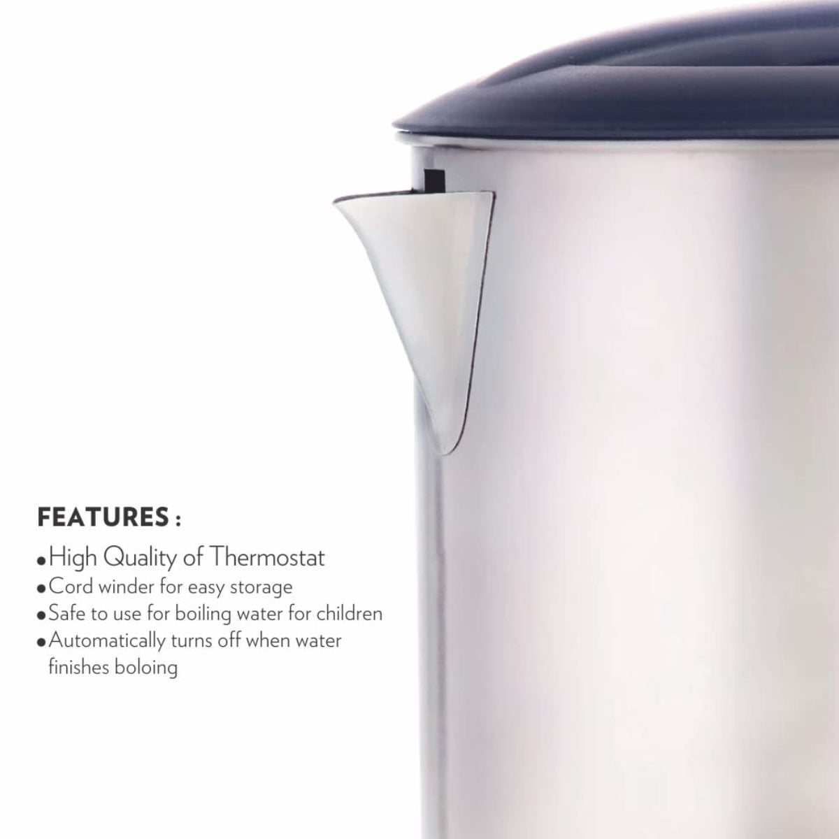Borosil 1200 Watts, 1 Liter Eva Electric Kettle - BKE1LSSB21