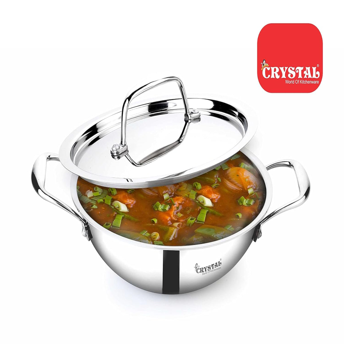 Crystal TriPro - Triply Stainless Steel 18 cm Kadai with SS Lid, Induction Base - CTP-KD-001