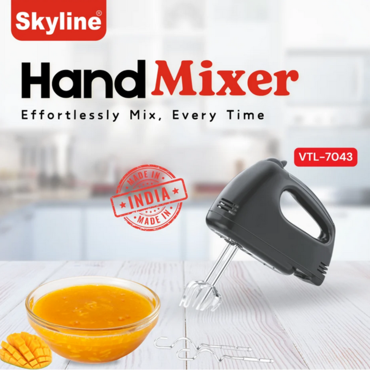 Skyline 300W Hand Mixer with 5-Speed and Turbo Function - VTL-7043