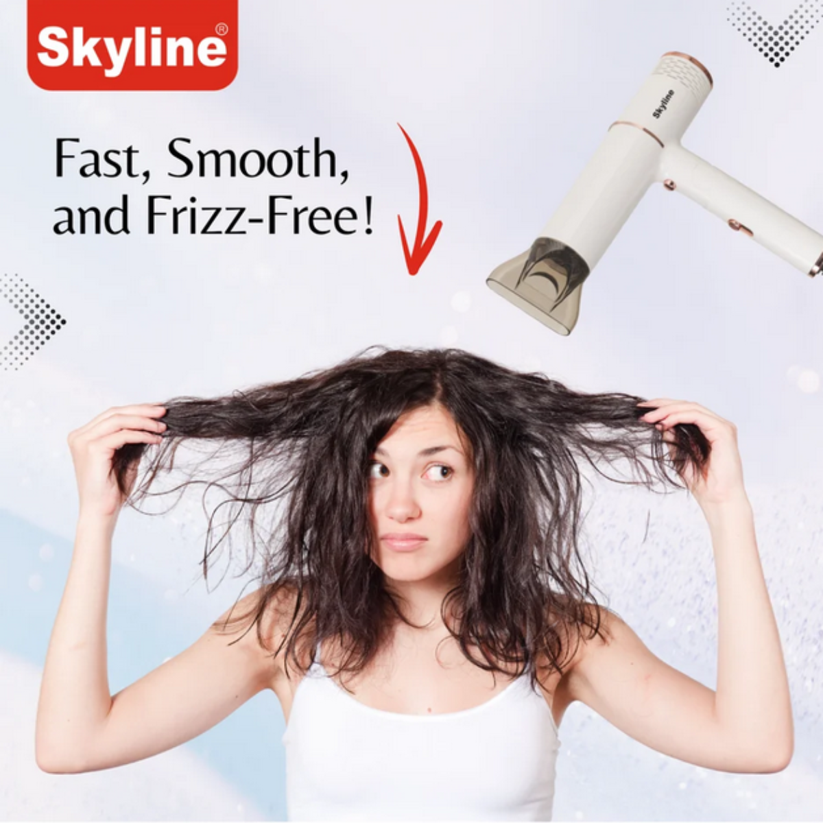 Skyline Hair Dryer 1600 Watts with Cool Shot & Foldable Handle - VTL-8686