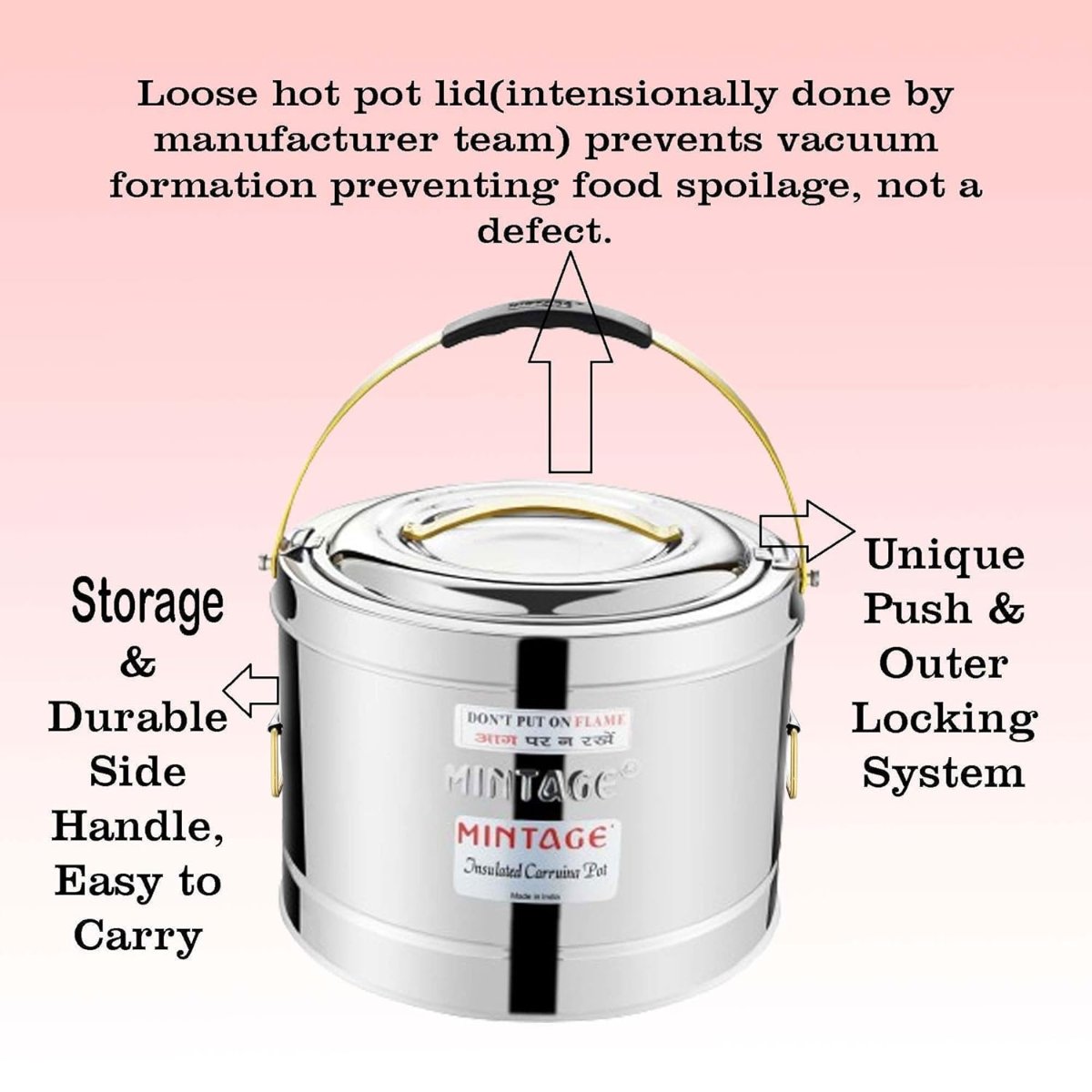 Mintage Stainless Steel Hot/Cold Hot Pot Orbit 15L with Upper & Side Handle HP15
