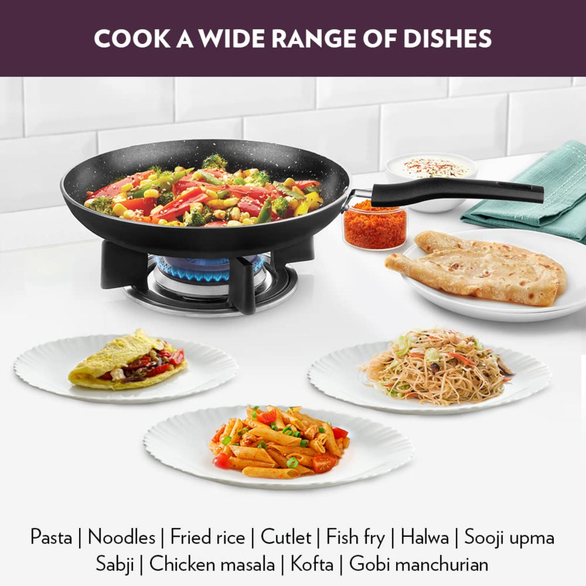Borosil Granito Nonstick Frying Pan 26 cm, Induction Friendly - NSFP26GR13