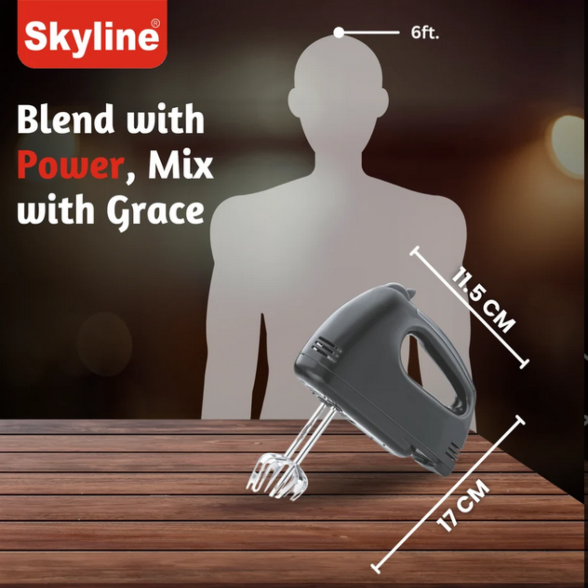 Skyline 300W Hand Mixer with 5-Speed and Turbo Function - VTL-7043