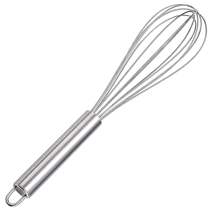 Stainless Steel Kitchen Utensil Balloon Shape Wire Whisk, Egg Beater, Kitchen Tool, NO 1 (Silver), Standard
