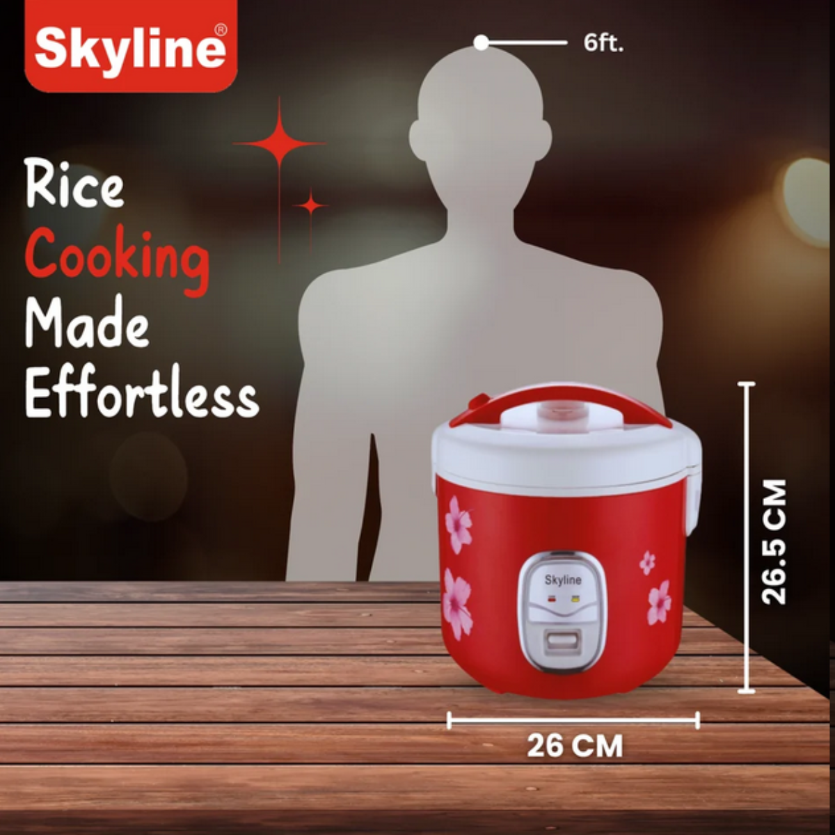 Skyline 700 Watts, 1.8 Liter Full Body Rice Cooker, Digital Controls - VTL-9060