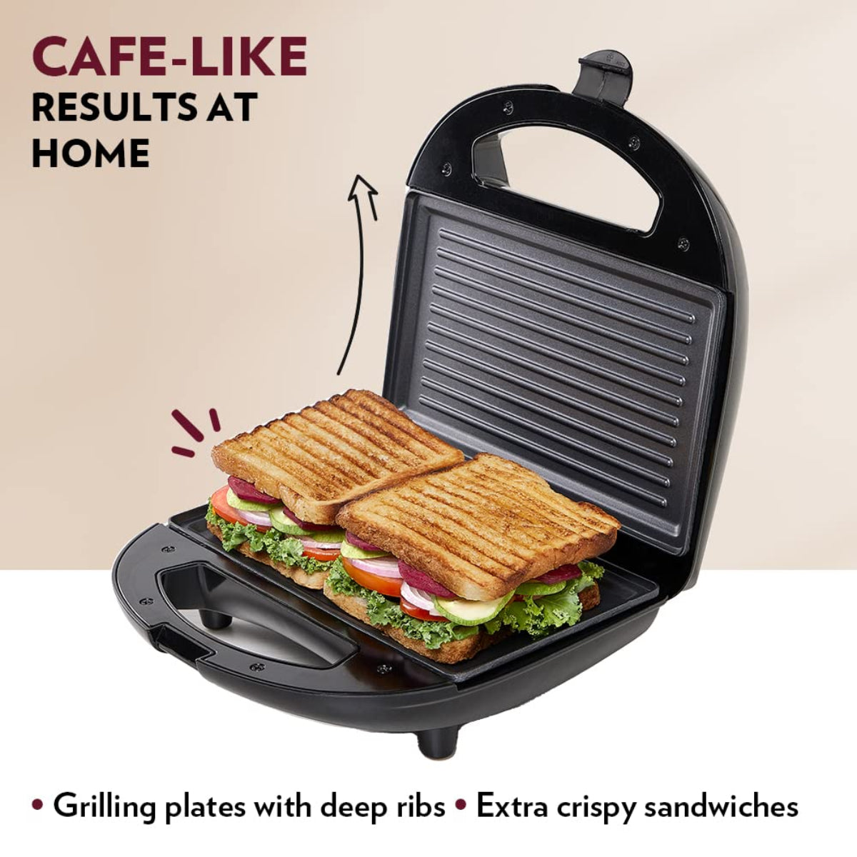 Borosil 700 Watts Neo Grill Sandwich Maker | Opens 90° , 2 Sandwich - BSM70NDG13