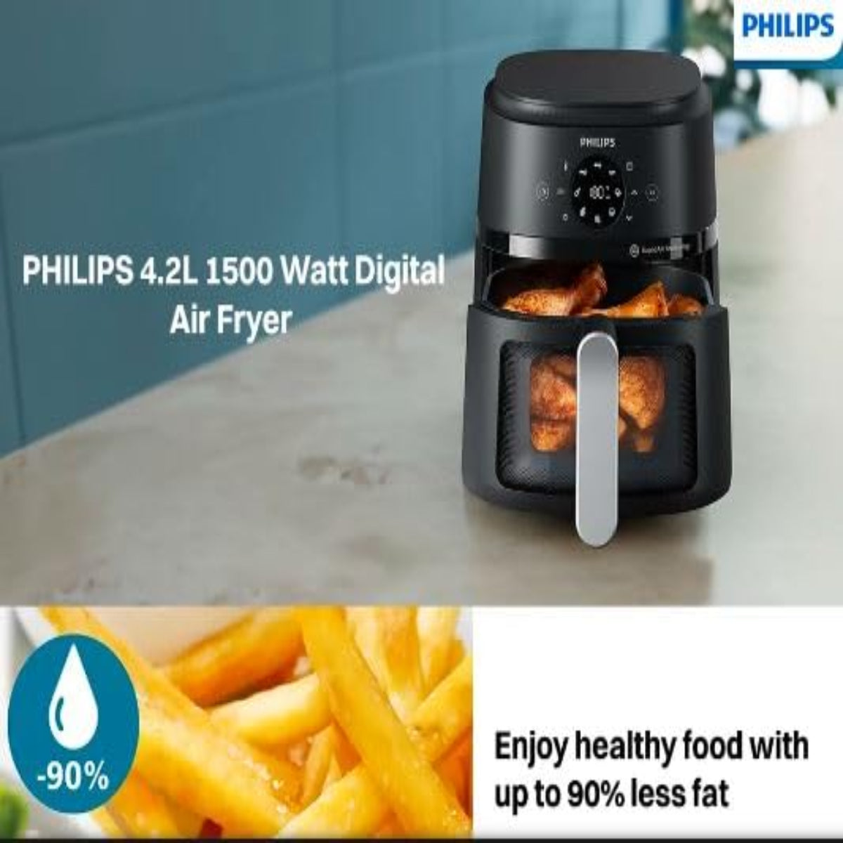 Philips 4.2L 1500 Watt Digital Air Fryer with Rapid Air Technology - NA221/00