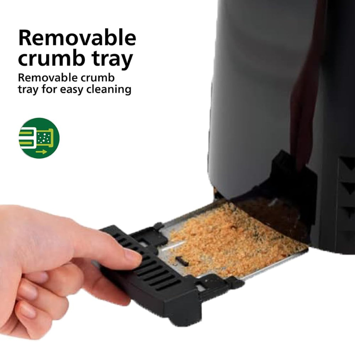 Philips 600 Watts 2-Slice Toaster with Integrated Bun Rack Black - HD2583/90