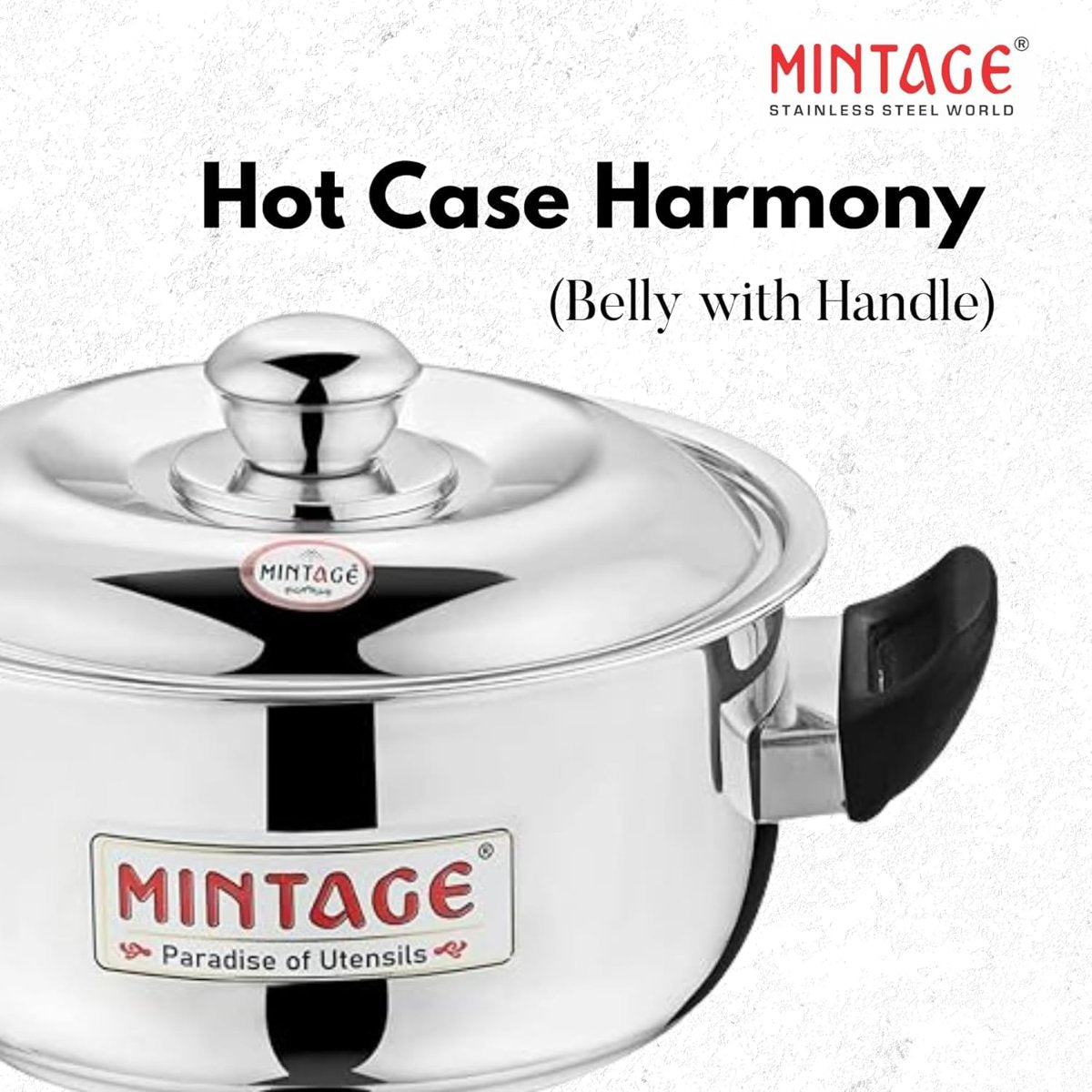 Mintage Stainless Steel Casserole Divine With Handle and Lid - 2200 ml - CDV-22
