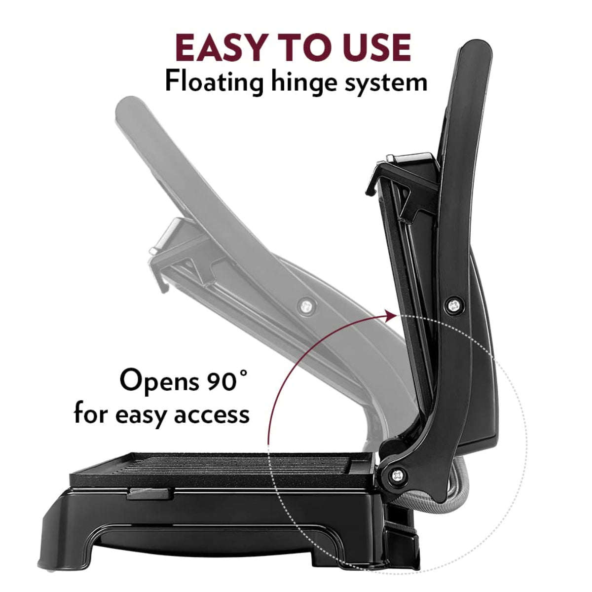Borosil 700 Watts Meta Prime Grill Sandwich Maker | Opens 90° , 2 Sandwiches - BGRILLSS13