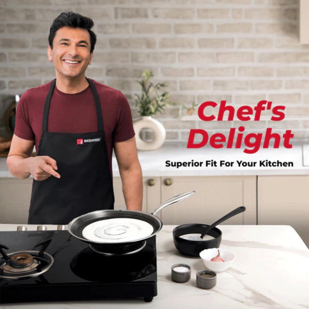 Bergner Hitech Triply Non-Stick Dosa Tawa 32 cm diameter