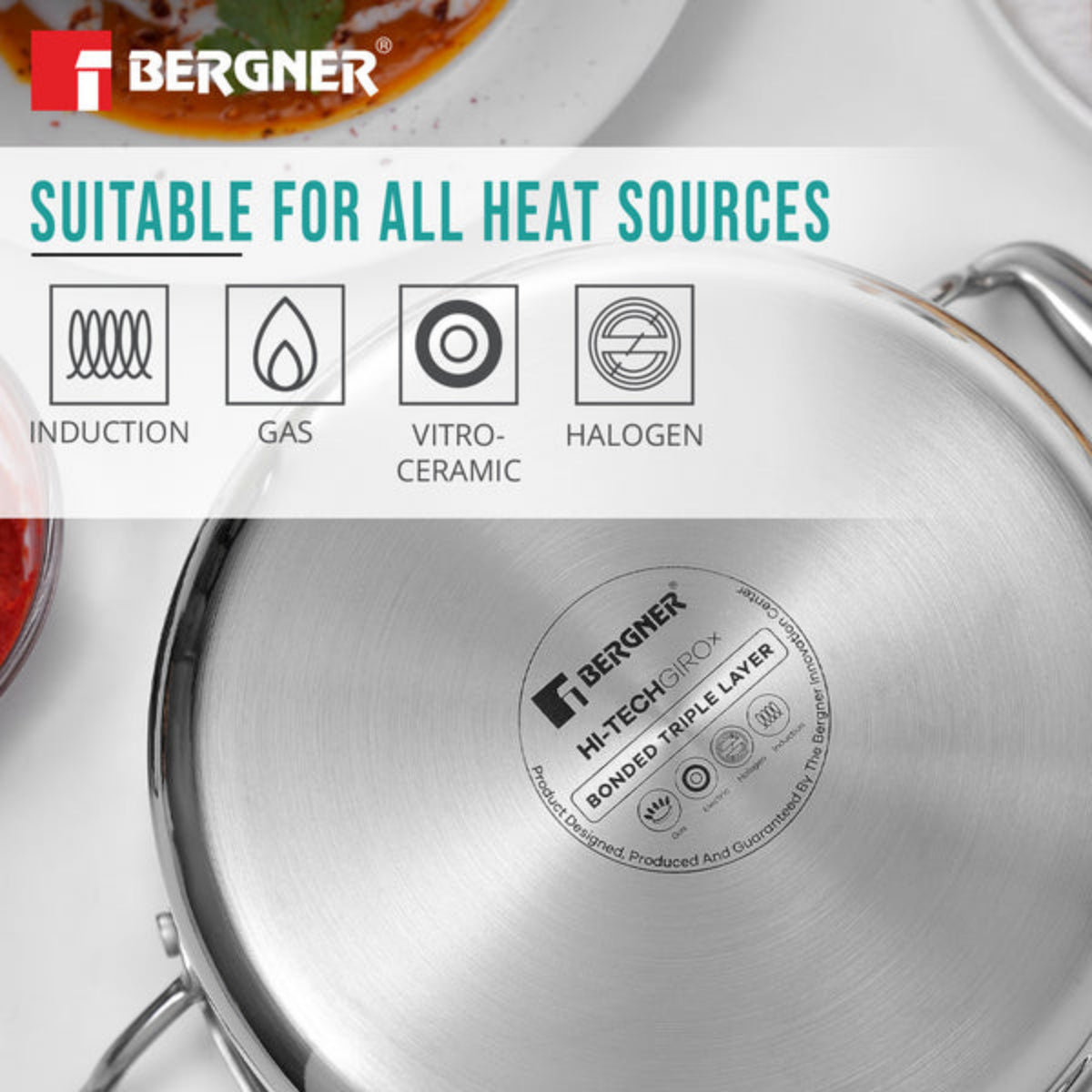 Bergner Hi-Tech Giro X Ceramic Casserole | Induction Bottom