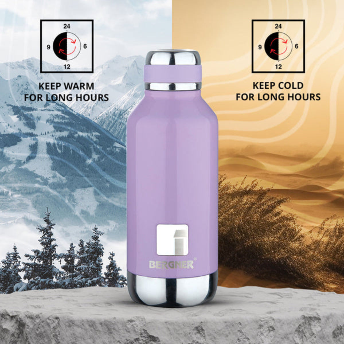 Bergner Walking Hydria Thermosteel Hot and Cold 500ml Bottle