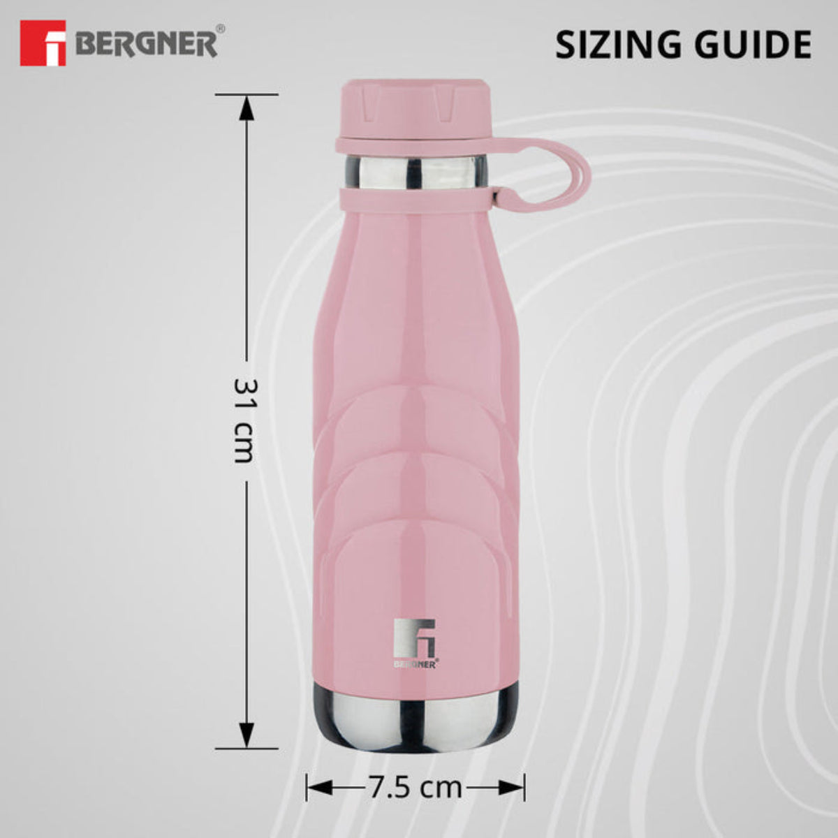 Bergner Walking AquaFlex Thermosteel Hot and Cold Bottle, 1000 ml Flask