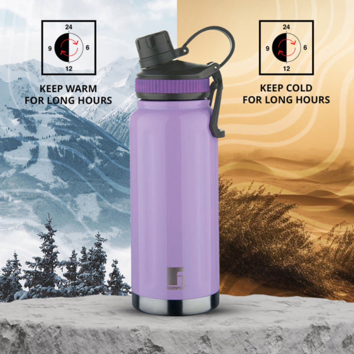 Bergner Walking AquaFit Thermosteel Hot and Cold 500ml Bottle