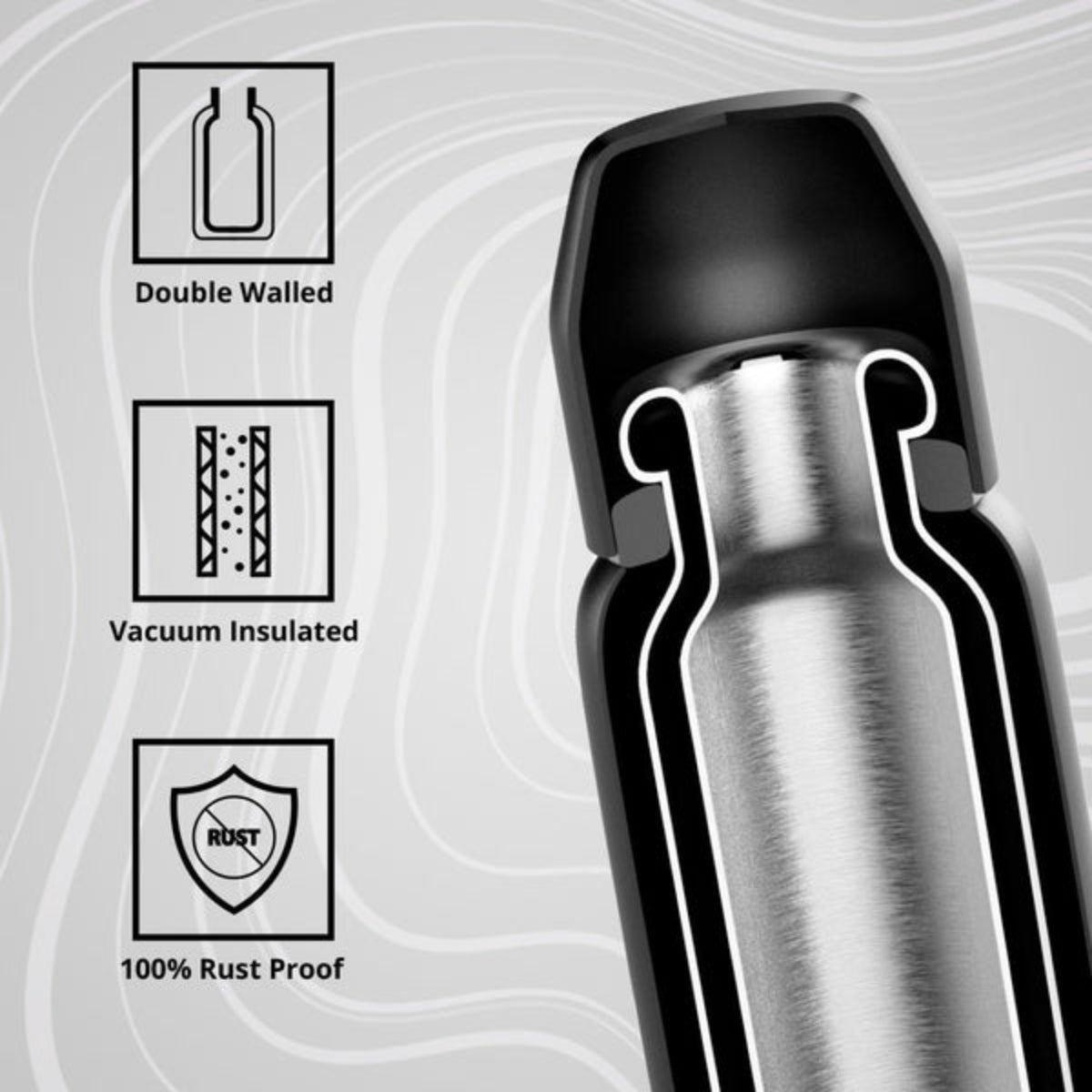 Bergner Walking AquaFit Thermosteel Hot and Cold 500ml Bottle