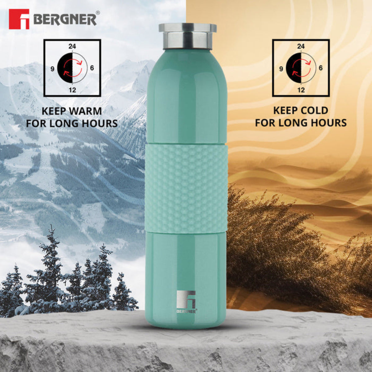 Bergner Walking Mid Grip Thermosteel Hot and Cold 600ml Bottle
