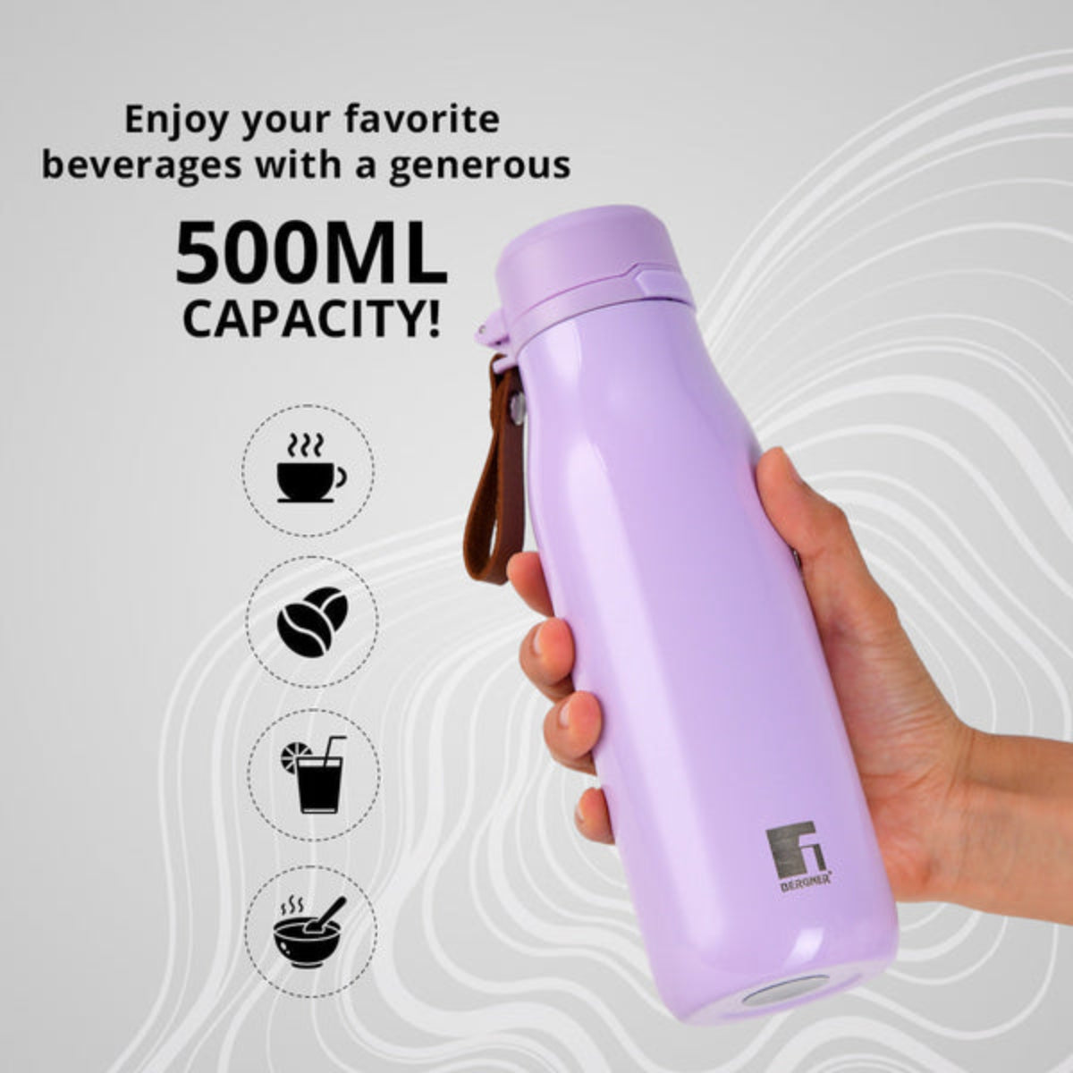 Bergner Walking Liquid Luxe Thermosteel Hot and Cold 500ml Bottle