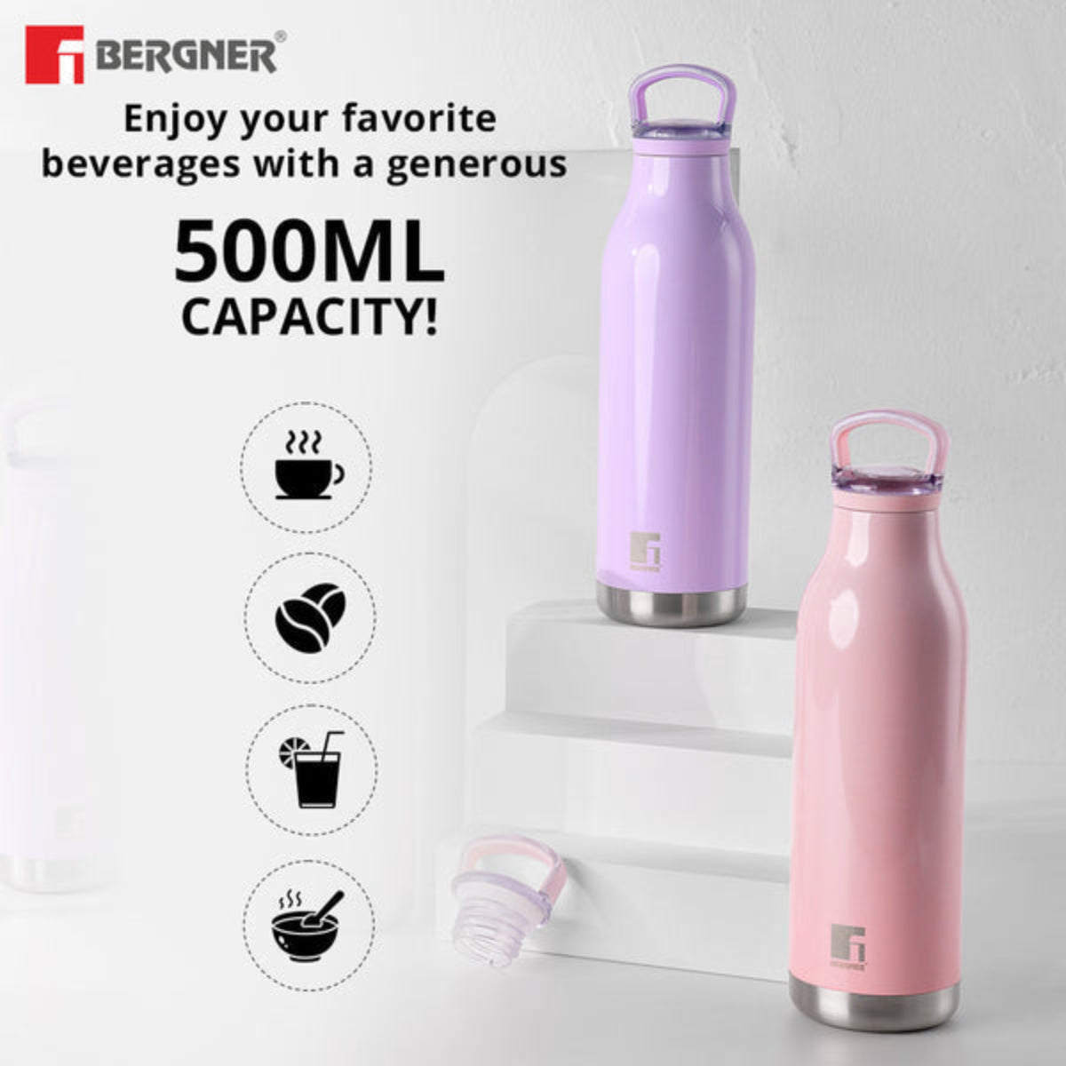 Bergner Walking Belle Blossom Thermosteel Hot and Cold 500ml