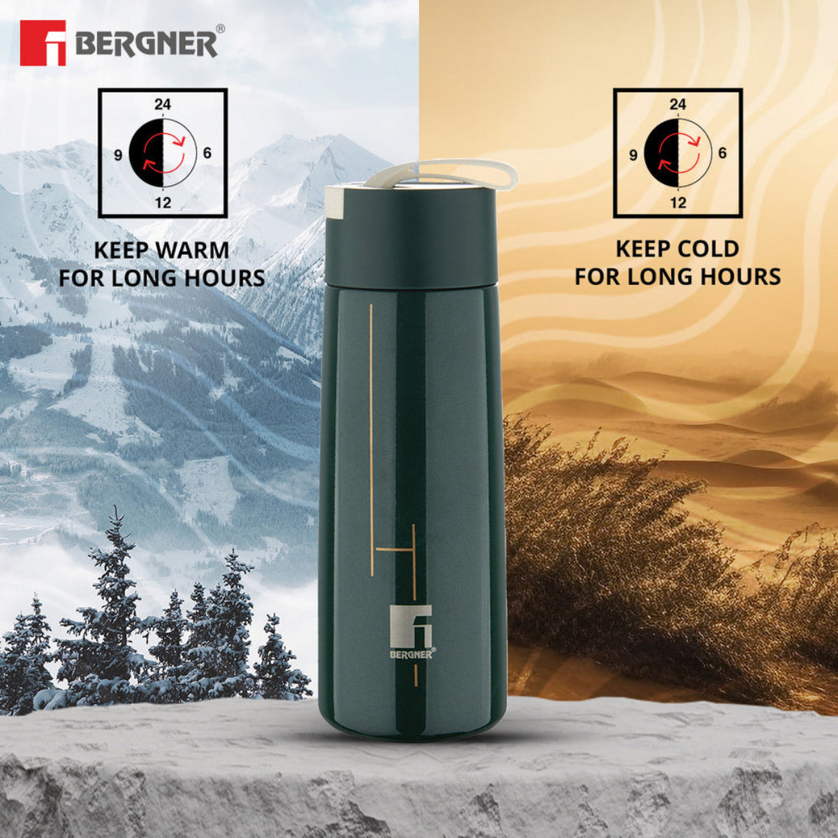 Bergner Walking Filter Flow Thermosteel Hot and Cold 350ml Flask