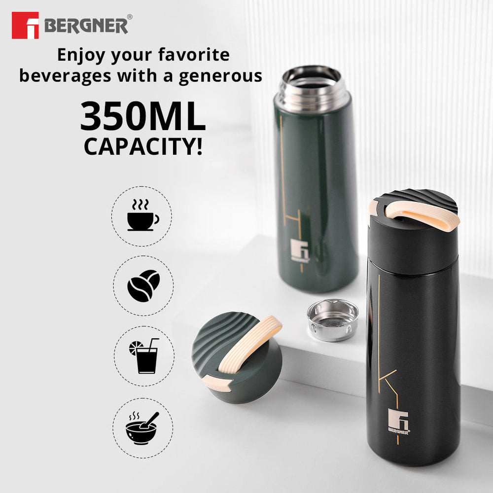 Bergner Walking Filter Flow Thermosteel Hot and Cold 350ml Bottle