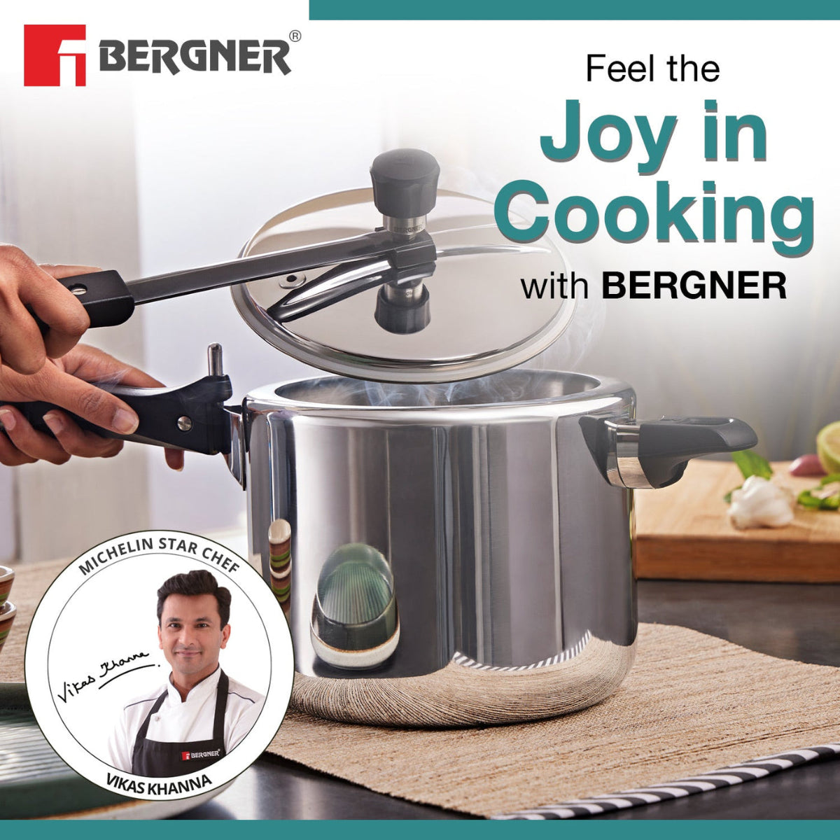 Berger Argent Avinash Tri-Ply Stainless Steel Inner Lid Pressure Cooker