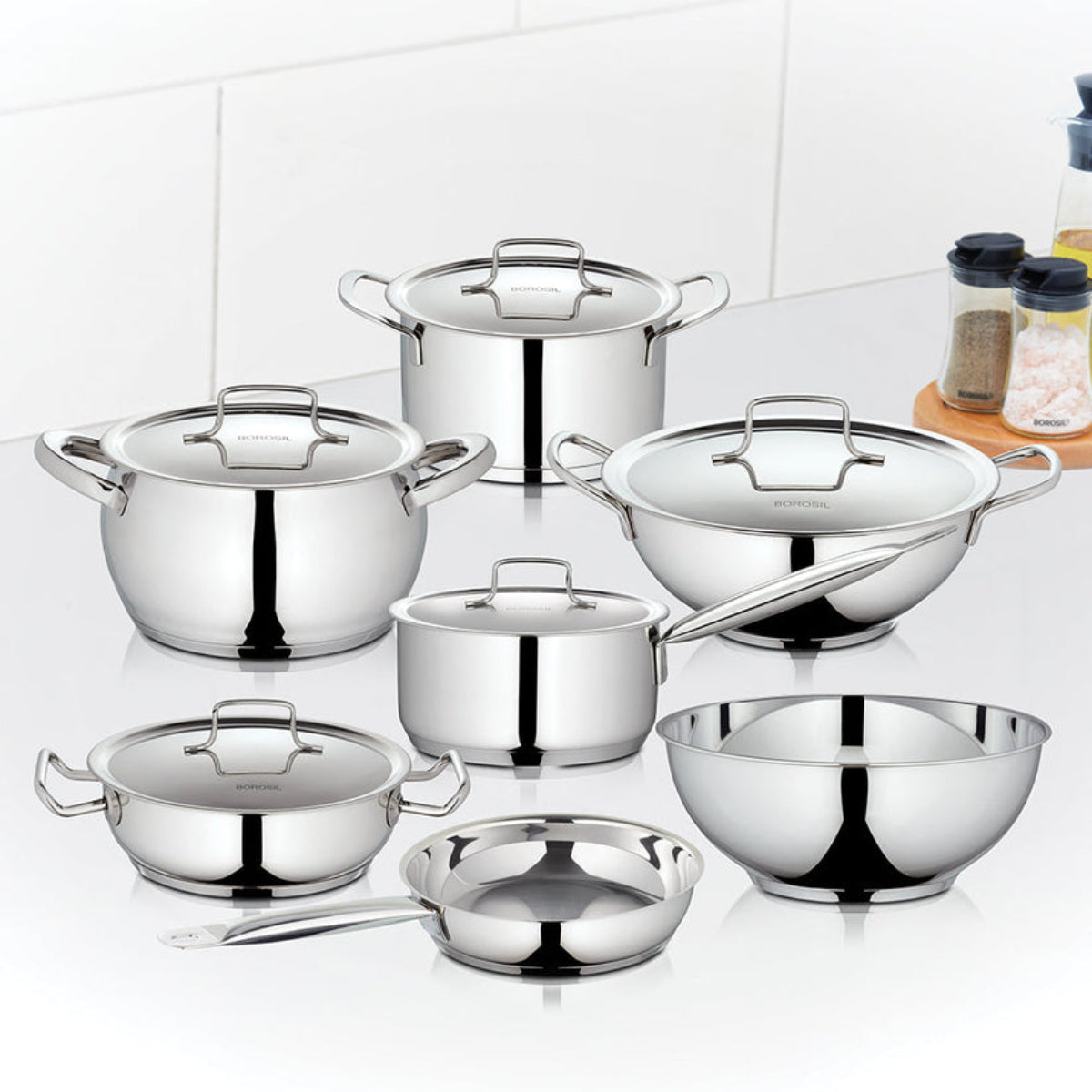 Borosil Cookfresh SS Deep Kadhai With Lid in Size 1.8L | 2.3 L | 2.8 L