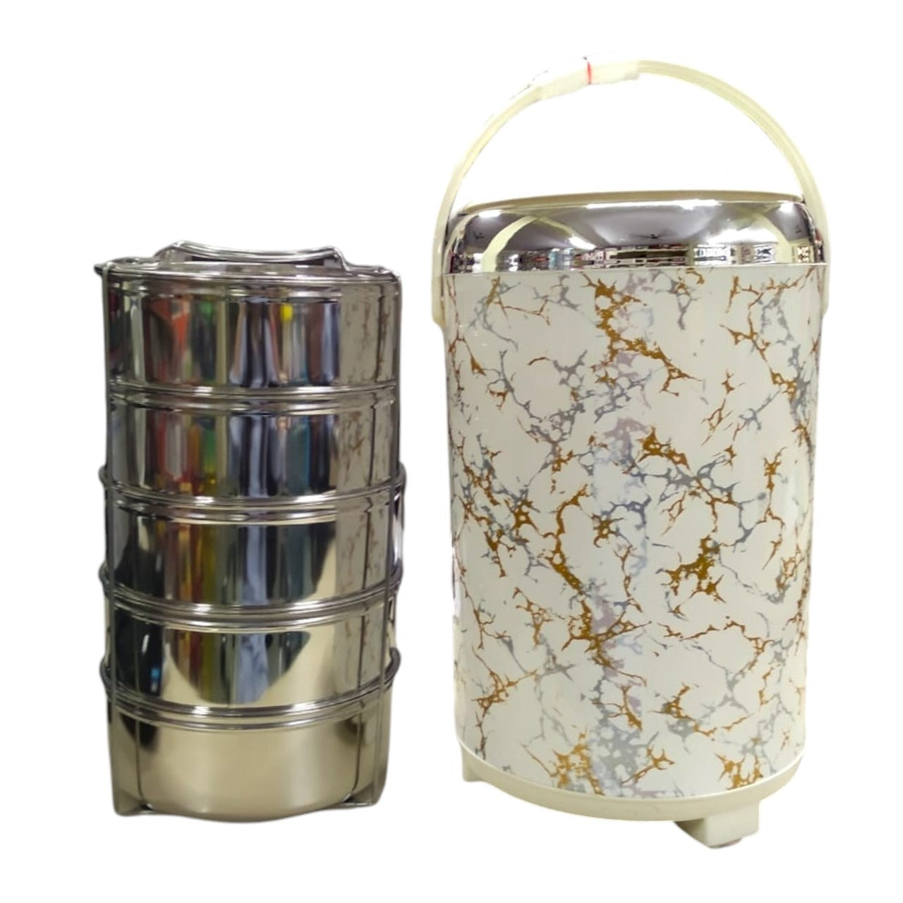 Jaypee Jumbo Ultra Wood Insulated Inner SS Lunch Box with 5 Containers | 6.70L Capacity for Office