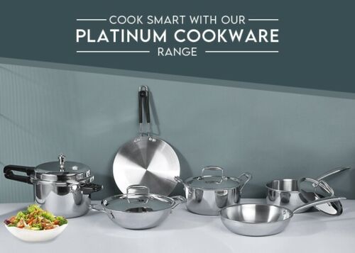 Vinod Platinum Stainless Steel Tasla 26 cm 3.2 Liter Induction Friendly PTT26