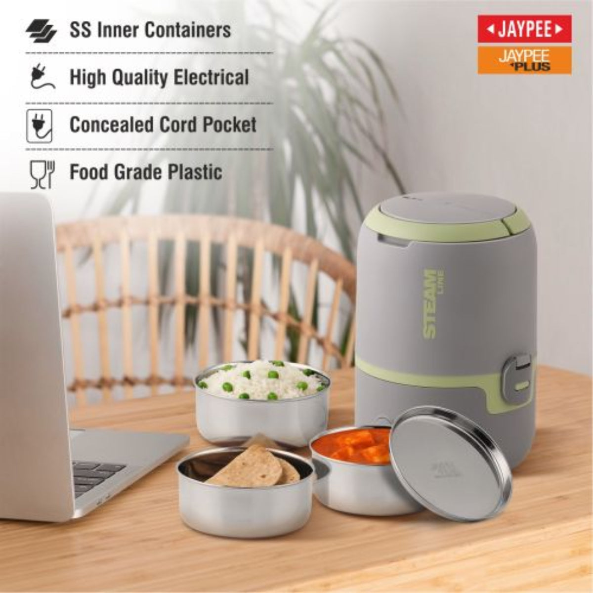 Jaypee Plus Steam Line Electric Lunch Box 900 ml