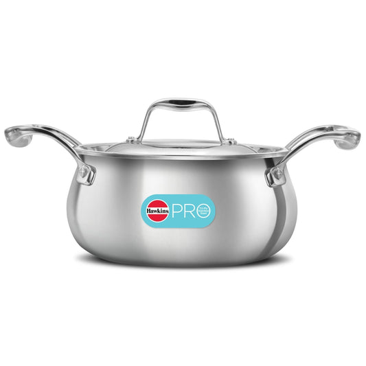 Hawkins Pro Triply Stainless Steel Handi with SS Steel Lid, Induction Compatible