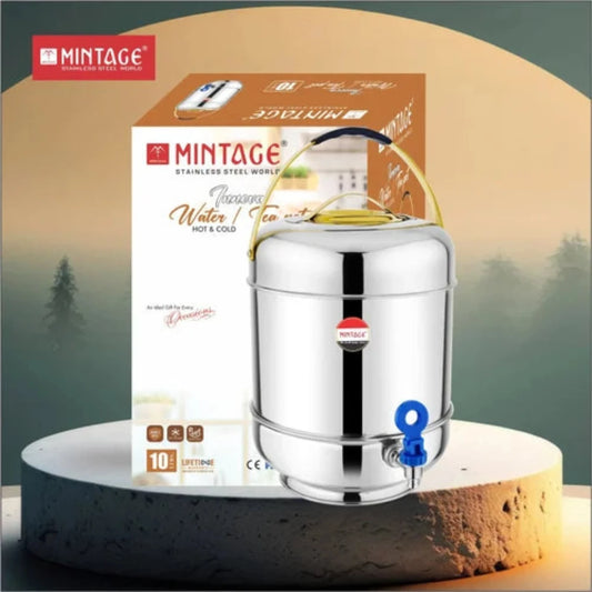 Mintage 10L Stainless Steel Water Pot Innova Hot & Cold with Golden Lid - WTI-10