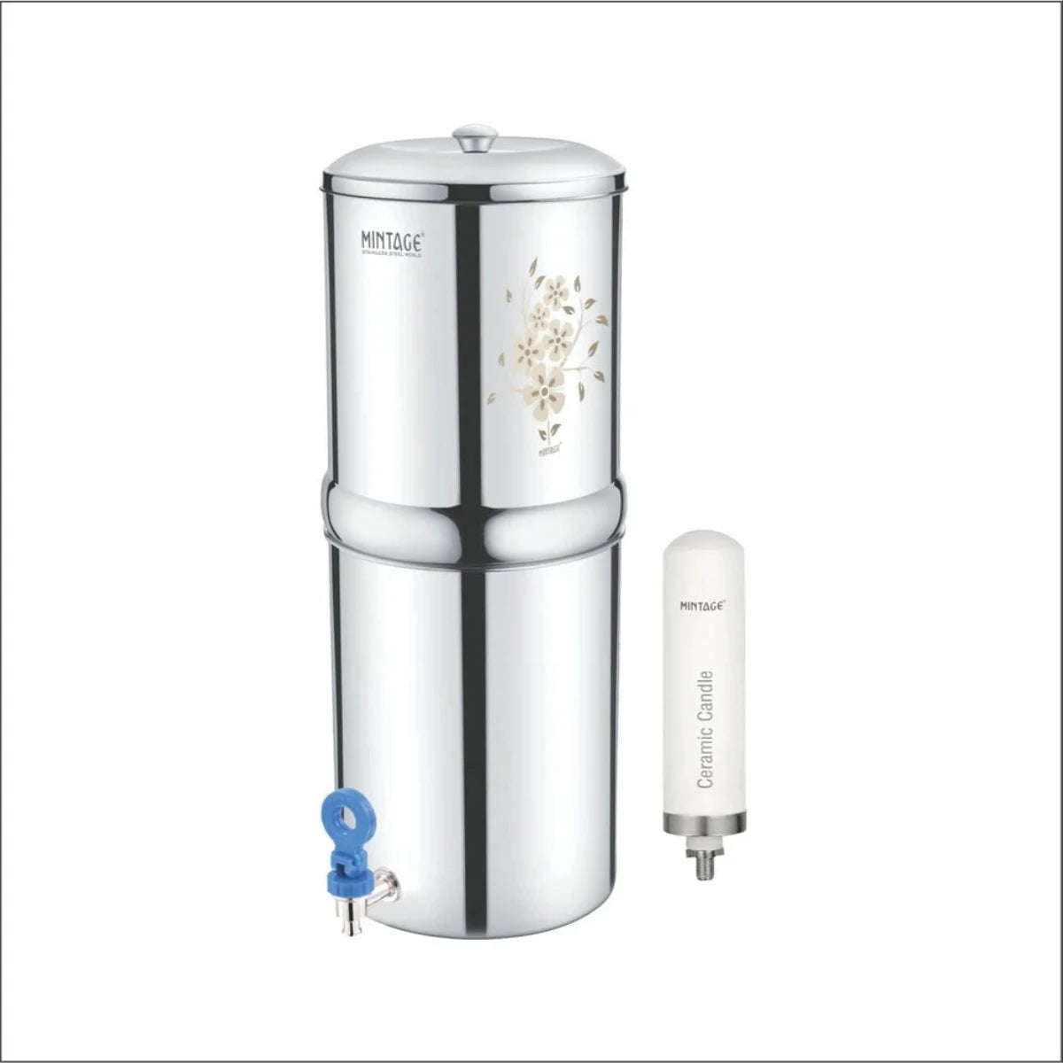 Mintage Stainless Steel Water Filter Aquagold 45L with Ceramic 4 Candle - WFA-45