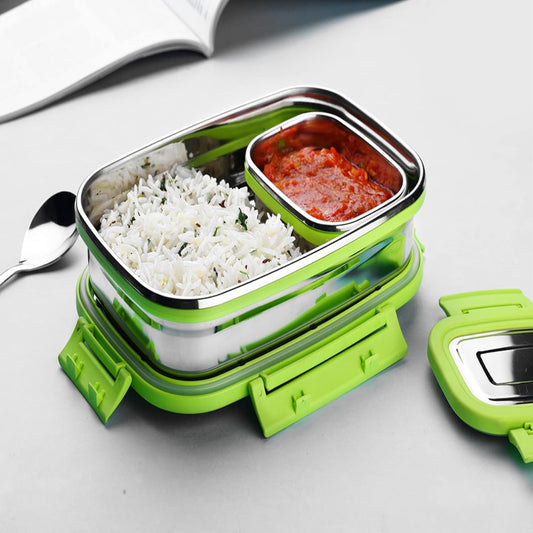 Ganesh Craze Stainless Steel Airtight Leak-Proof Lunch Box for Office & School, 900 ml - BPA Free