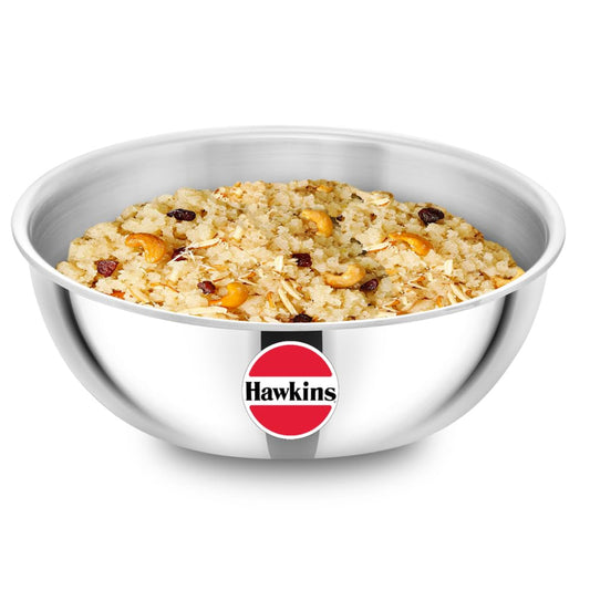 Hawkins Triply Stainless Steel Metro Kadhai (Tasla) Induction Compatible