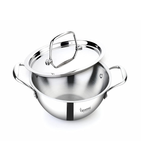Crystal TriPro - Triply Stainless Steel 30 cm Kadai with SS Lid, Induction Base - CTP-KD-007