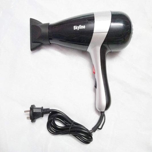 Skyline Professional Hair Dryer, 2000 Watts AC Motor, Silver & Black - VTL-7474