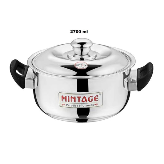 Mintage Stainless Steel Casserole Divine With Handle and Lid - 2700 ml - CDV-27