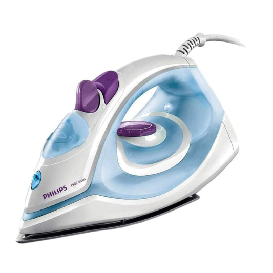 Philips 1300 Watt Steam Iron, Non-Stick Soleplate, Blue - GC1905/21