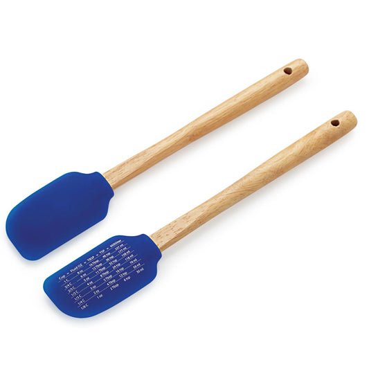 Rena Silicone Flat Spatula (Wooden Handle) Total Length 300 mm - 30502