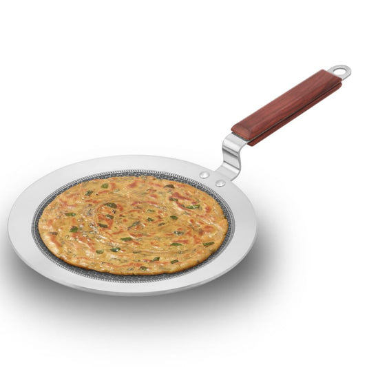 Hawkins Tri-Ply Stainless Steel Shielded Nonstick Tava with Wood Handle | Induction Tawa