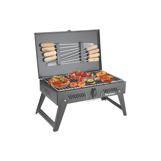 Skyline Charcoal Barbeque Briefcase with 8 Skews - VTL-4800