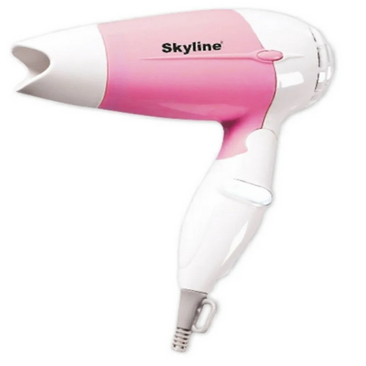 Skyline 700 Watts Hair Dryer with Cool Shot & Foldable Handle, Pink & White - VTL-8383
