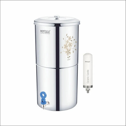 Mintage Stainless Steel Water Filter Premium 34L with Ceramic 3 Candle - WFP-34