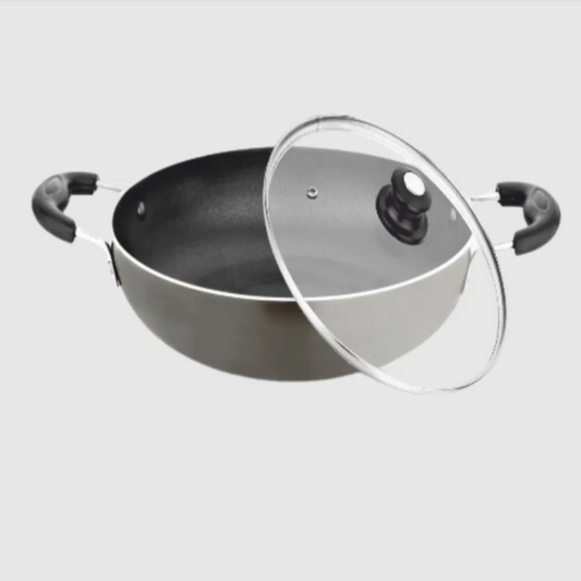 Skyline 24 cm Nonstick Kadhai with Glass Lid Induction Base - VTL-8300